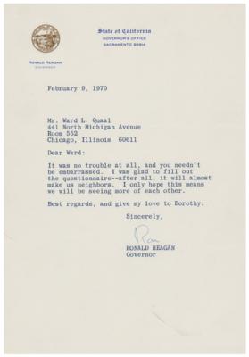Lot #1065 Ronald Reagan Typed Letter Signed