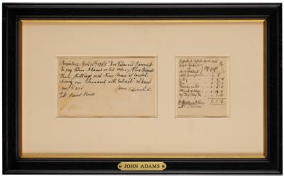 Lot #1001 John Adams Autograph Document Signed