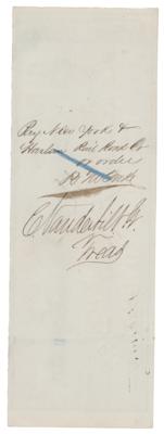 Lot #1231 Cornelius Vanderbilt II Signed Check