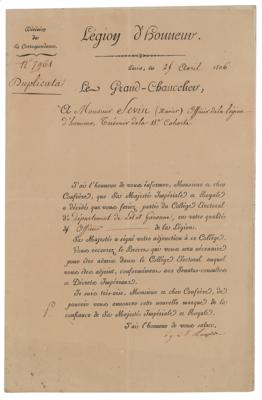 Lot #1184 Bernard Germain de Lacepede Document Signed