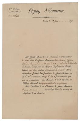 Lot #1184 Bernard Germain de Lacepede Document Signed - Image 2