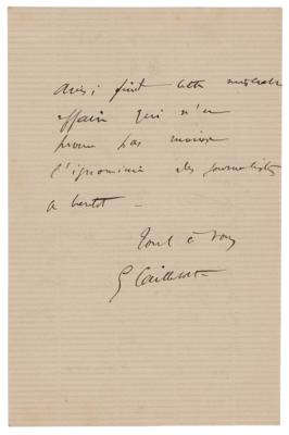 Lot #1308 Gustave Caillebotte Autograph Letter Signed - Image 2