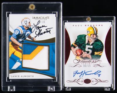 Lot #1955 Football Hall of Fame (3) Autograph and Relic Cards with Gifford and Dickerson - Image 2