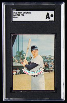 Lot #1844 1972 Topps Candy Lid Carlton Fisk Proof SGC A - Image 1