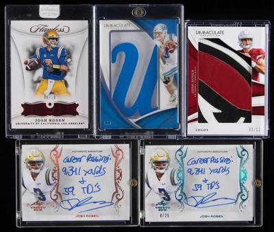 Lot #1994 Josh Rosen (5) Autograph and Relic Cards - Image 1