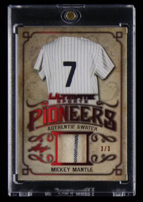 Lot #1903 2019 Leaf Ultimate Sports Pioneers Mickey Mantle Game-Used Relic (3/3) - Image 1
