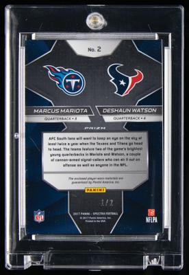 Lot #1890 2017 Panini Spectra Rivals Deshaun Watson/Marcus Mariota Dual Player-Worn Patch (1/2) - Image 2