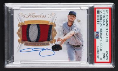 Lot #1899 2018 Panini Flawless Gold Chris Sale Autograph/Patch (3/5) PSA MINT 9 - Image 1