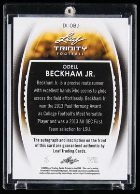 Lot #1861 2014 Leaf Trinity Odell Beckham Jr. Autograph/Inscription (26/35) - Image 2