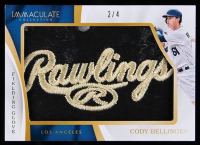 Lot #1875 2017 Immaculate Collection Cody Bellinger Player-Used Fielding Glove Patch (
