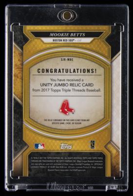 Lot #1894 2017 Topps Triple Threads Unity Jumbo Relic Mookie Betts Patch (2/3) - Image 2