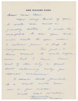 Lot #1050 Pat Nixon Autograph Letter Signed