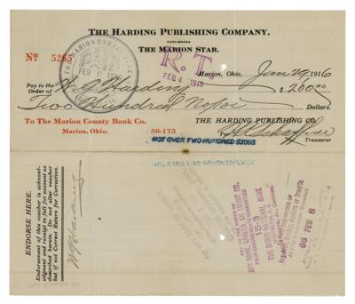 Lot #1042 Warren G. Harding Document Signed