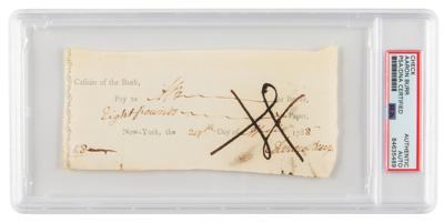 Lot #1077 Aaron Burr Signed Check