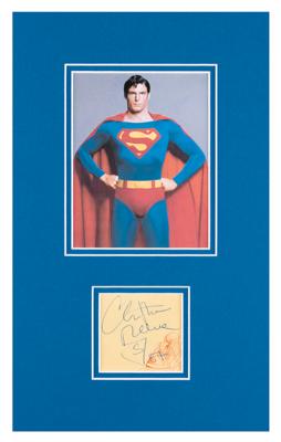 Lot #1753 Christopher Reeve Signature with Superman Shield Sketch