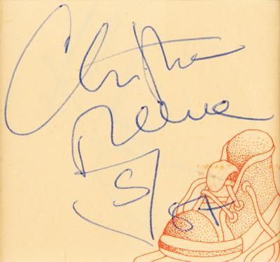Lot #1753 Christopher Reeve Signature with Superman Shield Sketch - Image 2