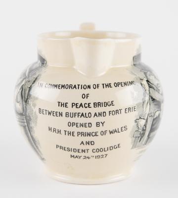 Lot #1033 Calvin Coolidge and Prince of Wales: Peace Bridge Pitcher - Image 6