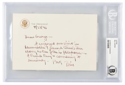 Lot #1025 Bill Clinton Autograph Letter Signed as President