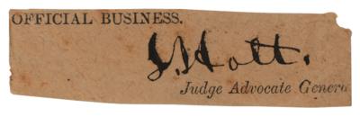 Lot #1185 Lincoln Assassination: Joseph Holt Signature