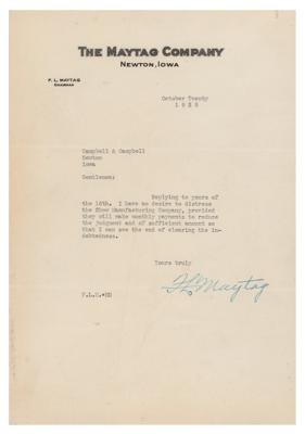 Lot #1089 F. L. Maytag Typed Letter Signed