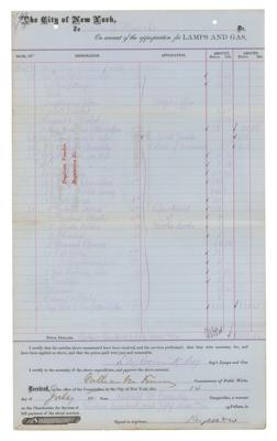 Lot #1229 William M. 'Boss' Tweed Document Signed