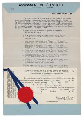 Lot #1618 Jerome Kern Document Signed
