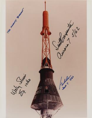 Lot #1287 Mercury Astronauts: Carpenter, Cooper, and Schirra Signed Photograph