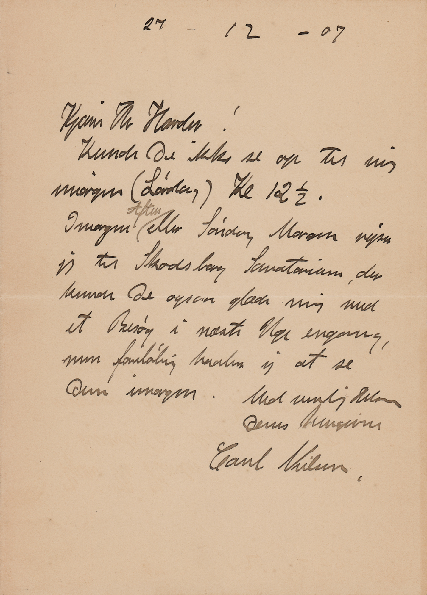 Lot #1610 Carl Nielsen Autograph Letter Signed