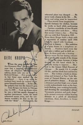 Lot #1613 Louis Armstrong, Gene Krupa, and Bandleaders Signed Booklet - Image 3