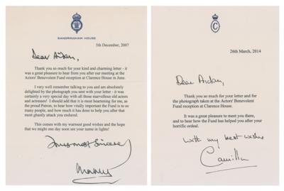 Lot #1108 King Charles III and Camilla, Queen Consort (2) Typed Letters Signed
