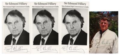 Lot #1165 Edmund Hillary (4) Signed Photographs