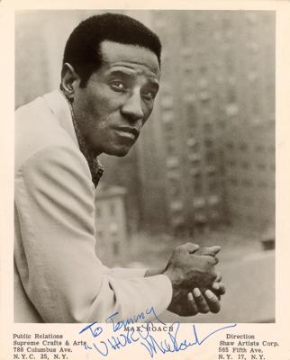 Lot #1621 Max Roach Signed Photograph