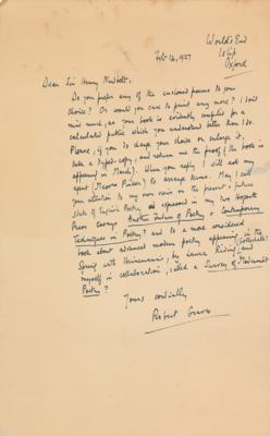 Lot #1543 Robert Graves Autograph Letter Signed - Image 1