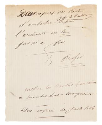 Lot #1582 Georges Bizet Handwritten Musical Manuscript - Image 4