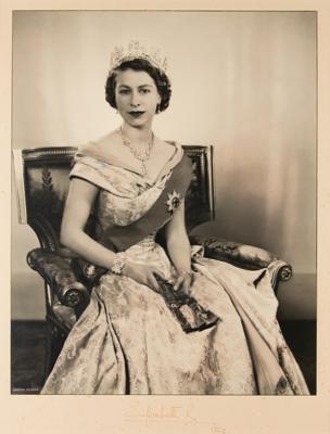 Lot #1114 Queen Elizabeth II Signed Oversized Photograph