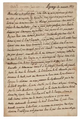 Lot #1237 Marquis de Lafayette Autograph Letter Signed