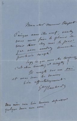 Lot #1504 Gustave Flaubert Autograph Letter Signed