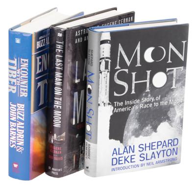 Lot #1291 Moonwalkers (3) Signed Books - Buzz Aldrin, Gene Cernan, and Alan Shepard