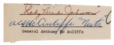 Lot #1252 Anthony C. McAuliffe Signature
