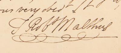 Lot #1101 Thomas Robert Malthus Autograph Letter Signed - Image 3