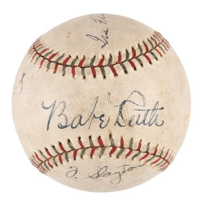 Lot #1806 Babe Ruth and Lou Gehrig Signed Baseball