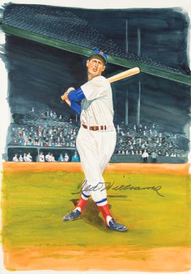 Lot #1808 Ted Williams Original Painting by Dick Perez