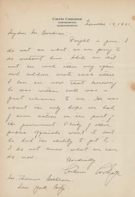 Lot #1032 Calvin Coolidge Autograph Letter Signed