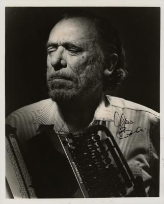Lot #1522 Charles Bukowski Signed Photograph