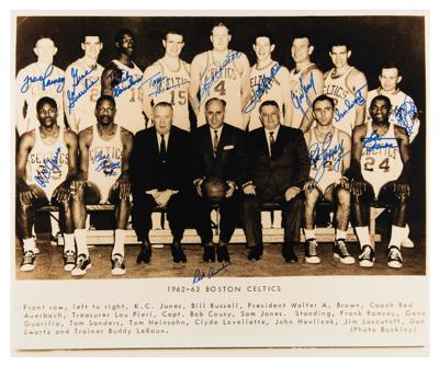 Lot #1928 Boston Celtics: 1962-63 Signed Photograph - Image 1