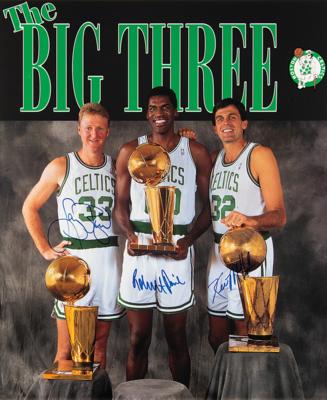 Lot #1929 Boston Celtics: Larry Bird, Kevin McHale, and Robert Parish Signed Poster