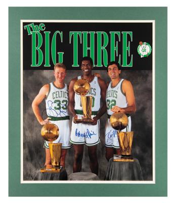Lot #1929 Boston Celtics: Larry Bird, Kevin McHale, and Robert Parish Signed Poster - Image 2