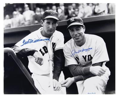 Lot #2015 Ted Williams and Joe DiMaggio Signed Oversized Photograph