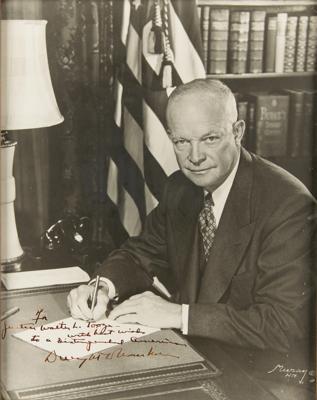 Lot #1034 Dwight D. Eisenhower Signed Oversized Photograph