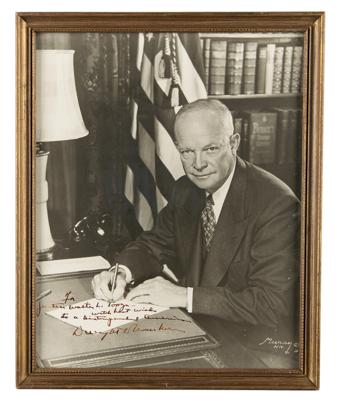 Lot #1034 Dwight D. Eisenhower Signed Oversized Photograph - Image 2